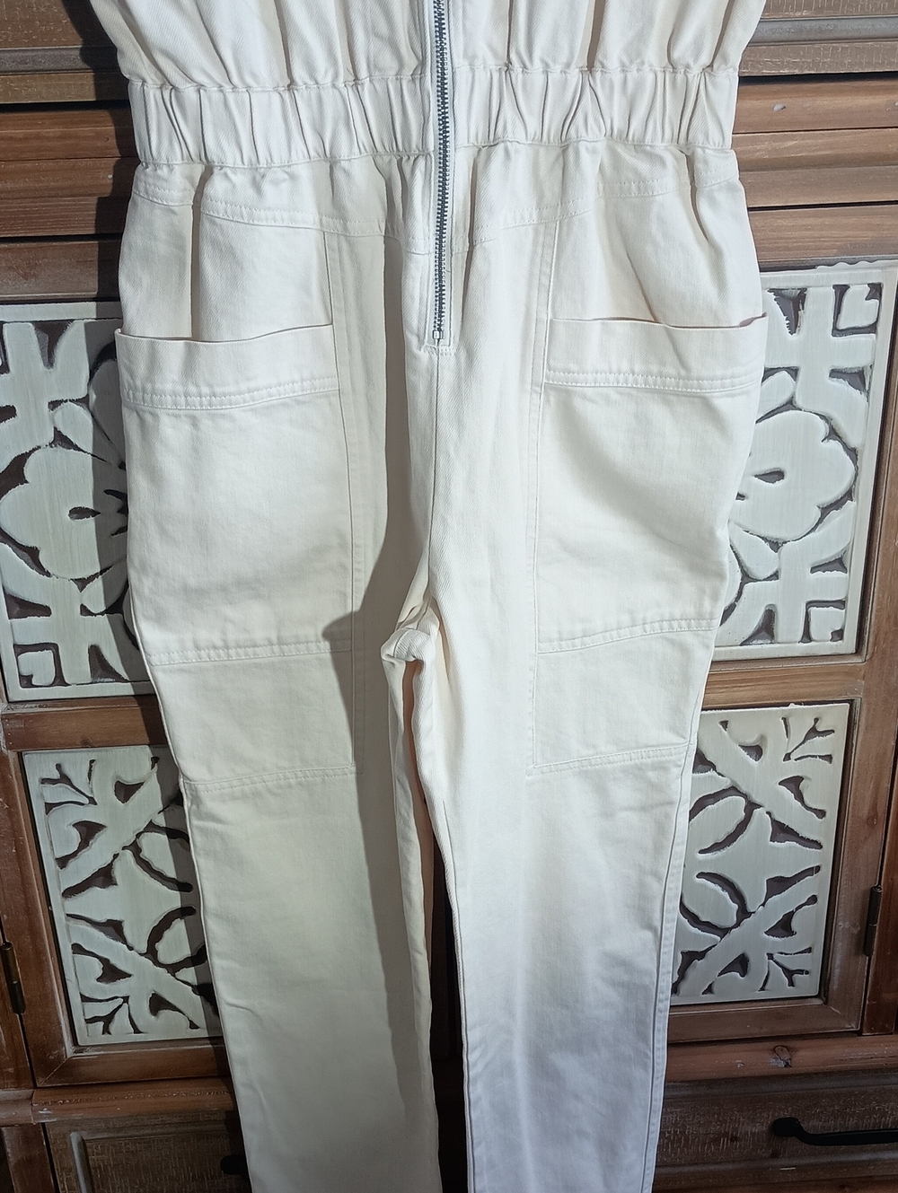 Splendid Cream Utility Jumpsuit with Front Zip NWT - Picture 3 of 9
